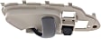 Front or Rear, Driver Side Interior Door Handle, Beige Bezel with Gray Lever, with Door Lock Button