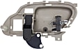 Front or Rear, Driver Side Interior Door Handle, Beige Bezel with Gray Lever, with Door Lock Button