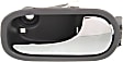 Front, Passenger Side Gray bezel with chrome lever Interior Door Handle, Sedan