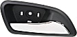 Front Or Rear, Passenger Side Chrome Lever with Black Bezel Interior Door Handle
