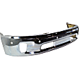 Front, Lower Bumper, Chrome, Steel, 2-Piece Bumper Type; with Fog Light and Parking Aid Sensor Holes