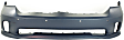 Front Bumper Cover Primed; 1-Piece Bumper Type with Ram Logo, with Fog Light and Parking Aid Sensor Holes