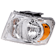 Driver Side Headlight, with Bulb, Halogen, Clear Lens, Chrome Interior
