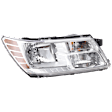 Passenger Side Headlight, with Bulb, Halogen, Clear Lens, Chrome Interior, CAPA Certified