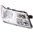 Passenger Side Headlight, with Bulb, Halogen, Clear Lens, Chrome Interior, CAPA Certified