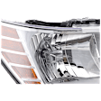 Passenger Side Headlight, with Bulb, Halogen, Clear Lens, Chrome Interior, CAPA Certified