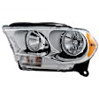 Driver Side Headlight, with Bulb, Halogen, Clear Lens, Chrome Interior, CAPA Certified