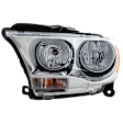 Driver Side Headlight, with Bulb, Halogen, Clear Lens, Chrome Interior, CAPA Certified