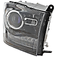 Passenger Side Headlight, with Bulb, Halogen, Projector, with LED Turn/Running Light, Black Interior, CAPA Certified