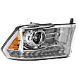 2015 Ram 3500 - Passenger Side Projector Halogen Headlight, With bulb(s), Clear Lens, Chrome Interior