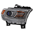 2014-2017 Dodge Durango - Passenger Side Headlight, with Bulb, Halogen, without LED DRL, Clear Lens, Chrome Interior