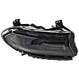 2015-2016 Dodge Charger - Passenger Side Headlight, with Bulb, Halogen, Smoked Lens, with LED DRL