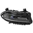 2015-2016 Dodge Charger - Passenger Side Headlight, with Bulb, Halogen, Smoked Lens, with LED DRL