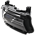 2015-2016 Dodge Charger - Passenger Side Headlight, with Bulb, Halogen, Smoked Lens, with LED DRL