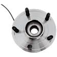 Front, Driver or Passenger Side Wheel Hub, With Bearing, With Sensor, 5 x 5.5 in. Bolt Pattern