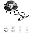 Front, Driver or Passenger Side Wheel Hub, With Bearing, With Sensor, 8 x 6.5 in. Bolt Pattern, RWD