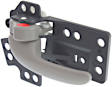 Front or Rear, Driver Side Interior Door Handle, Gray, Without Door Lock Hole