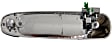 Rear, Passenger Side Exterior Door Handle, Chrome, Without Key Hole, With Slash Design Lever