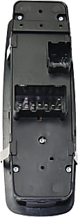 2010 Chrysler Town & Country - Front, Driver Side Window Switch, Without Power Folding Mirrors, With Power Windows, With Power Rear Windows, With Heated Mirrors, With Auto Down, Black, 10 Buttons, 9-Prong and 3-Prong Blade Male Terminals, 2 Female Connectors