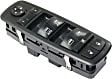 2010 Chrysler Town & Country - Front, Driver Side Window Switch, Without Power Folding Mirrors, With Power Windows, With Power Rear Windows, With Heated Mirrors, With Auto Down, Black, 10 Buttons, 9-Prong and 3-Prong Blade Male Terminals, 2 Female Connectors