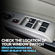 2010 Chrysler Town & Country - Front, Driver Side Window Switch, Without Power Folding Mirrors, With Power Windows, With Power Rear Windows, With Heated Mirrors, With Auto Down, Black, 10 Buttons, 9-Prong and 3-Prong Blade Male Terminals, 2 Female Connectors