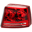 Passenger Side Tail Light, without Bulb, Halogen, Clear and Red Lens