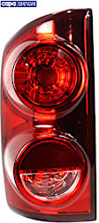 Driver Side Tail Light, With bulb(s), Halogen, Clear and Red Lens, CAPA CERTIFIED