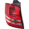 Driver Side, Outer Tail Light, Without Bulb, Halogen, Clear and Red Lens