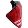 Driver Side, Outer Tail Light, Without Bulb, Halogen, Clear and Red Lens
