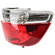 Passenger Side, Outer Tail Light, with Bulb, Halogen, Clear and Red Lens
