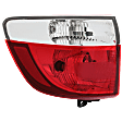 Driver Side, Outer Tail Light, with Bulb, Halogen, Clear and Red Lens