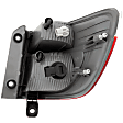 Driver Side, Outer Tail Light, with Bulb, Halogen, Clear and Red Lens