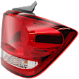 Passenger Side, Outer Tail Light, with Bulb, LED, Clear and Red Lens, Chrome Interior