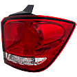 Passenger Side, Outer Tail Light, with Bulb, LED, Clear and Red Lens, Chrome Interior, CAPA CERTIFIED