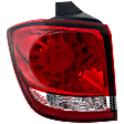Driver Side, Outer Tail Light, with Bulb, LED, Clear and Red Lens, Chrome Interior