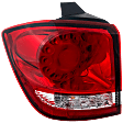 Driver Side, Outer Tail Light, with Bulb, LED, Clear and Red Lens, Chrome Interior