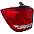 Driver Side, Outer Tail Light, with Bulb, LED, Clear and Red Lens, Chrome Interior