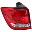 Driver Side, Outer Tail Light, with Bulb, LED, Clear and Red Lens, Chrome Interior, CAPA CERTIFIED