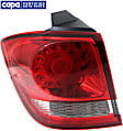 Driver Side, Outer Tail Light, with Bulb, LED, Clear and Red Lens, Chrome Interior, CAPA CERTIFIED