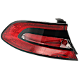 Driver Side, Outer Tail Light, with Bulb, Halogen, Clear and Red Lens