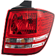 Passenger Side, Outer Tail Light, with Bulb, Halogen, Clear and Red Lens, CAPA CERTIFIED