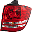 Passenger Side, Outer Tail Light, with Bulb, Halogen, Clear and Red Lens, CAPA CERTIFIED