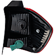Driver Side, Outer Tail Light, with Bulb, Halogen, Clear and Red Lens, CAPA CERTIFIED
