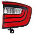Passenger Side, Outer Tail Light, with Bulb, Halogen, Clear and Red Lens, CAPA CERTIFIED
