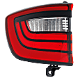Driver Side, Outer Tail Light, with Bulb, Halogen, Clear and Red Lens, CAPA CERTIFIED