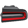 Passenger Side, Outer Tail Light, with Bulb, LED, Clear and Red Lens