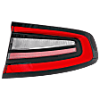 Passenger Side, Outer Tail Light, with Bulb, LED, Clear and Red Lens