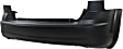 Rear Primed Bumper Cover, (1-Piece Design), With Dual Exhaust Holes, Without Parking Aid Sensor Holes