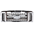 2013 Ford E-250 - Grille, Chrome Shell with Painted Gray Insert, Except Stripped Chassis Model, CAPA Certified