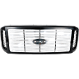 Grille, Painted Black Shell with Chrome Insert